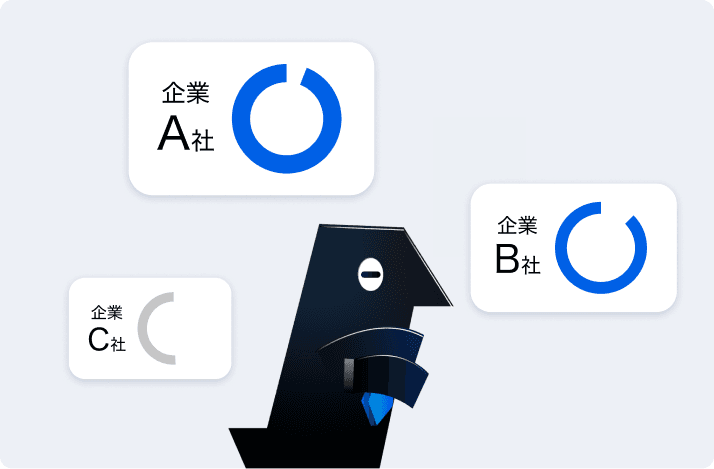 アルゴリズムが企業を選定するイメージ